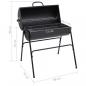Preview: Grill mit 2 Grillrosten Schwarz 80x95x90 cm Stahl 