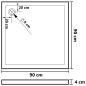 Preview: Duschtasse ABS Quadratisch 90x90 cm 