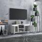 Preview: TV-Schrank mit Metallbeinen Hochglanz-Weiß 103,5x35x50 cm