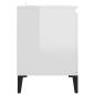 Preview: TV-Schrank mit Metallbeinen Hochglanz-Weiß 103,5x35x50 cm