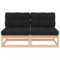 Preview: Garten-Mittelsofas mit Kissen 2 Stk. Massivholz Kiefer