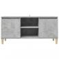 Preview: TV-Schrank mit Massivholz-Beinen Betongrau 103,5x35x50 cm