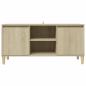 Preview: TV-Schrank mit Massivholz-Beinen Sonoma-Eiche 103,5x35x50 cm