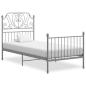 Preview: ARDEBO.de - Bettgestell Grau Metall 100x200 cm