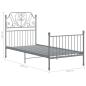Preview: Bettgestell Grau Metall 100x200 cm