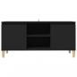 Preview: TV-Schrank mit Massivholz-Beinen Schwarz 103,5x35x50 cm