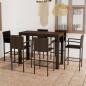 Preview: ARDEBO.de - 7-tlg. Garten-Bar-Set mit Armlehnen Poly Rattan Braun