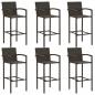 Preview: 7-tlg. Garten-Bar-Set mit Armlehnen Poly Rattan Braun