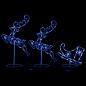 Preview: Weihnachtsdeko LED Rentiere & Schlitten Acryl 260x21x87 cm Blau