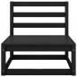 Preview: Garten-Mittelsofa Schwarz Massivholz Kiefer