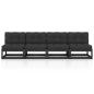 Preview: 4-Sitzer-Gartensofa mit Kissen Kiefer Massivholz