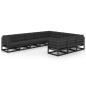 Preview: 10-tlg. Garten-Lounge-Set mit Kissen Schwarz Massivholz Kiefer