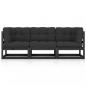 Preview: 3-Sitzer-Gartensofa mit Kissen Kiefer Massivholz