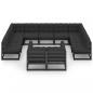 Preview: 11-tlg. Garten-Lounge-Set mit Kissen Schwarz Kiefer Massivholz