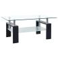 Preview: Couchtisch Schwarz Transparent 95x55x40 cm Hartglas