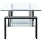 Preview: Couchtisch Schwarz Transparent 95x55x40 cm Hartglas