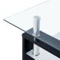 Preview: Couchtisch Schwarz Transparent 95x55x40 cm Hartglas