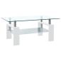 Preview: ARDEBO.de - Couchtisch Weiß Transparent 95x55x40 cm Hartglas