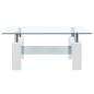 Preview: Couchtisch Weiß Transparent 95x55x40 cm Hartglas