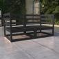 Preview: ARDEBO.de - Gartensofa 2-Sitzer Schwarz Massivholz Kiefer
