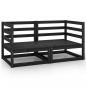 Preview: Gartensofa 2-Sitzer Schwarz Massivholz Kiefer
