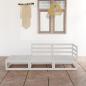 Preview: ARDEBO.de - 3-tlg. Garten-Lounge-Set Weiß Massivholz Kiefer