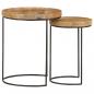 Preview: 2-tlg. Couchtisch-Set Massivholz Mango und Stahl