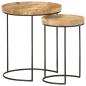 Preview: 2-tlg. Couchtisch-Set Massivholz Mango und Stahl