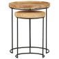Preview: 2-tlg. Couchtisch-Set Massivholz Mango und Stahl