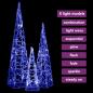 Preview: LED-Leuchtkegel-Set Acryl Deko Blau 30/45/60 cm