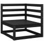 Preview: Garten-Ecksofas 2 Stk. Schwarz Kiefer Massivholz