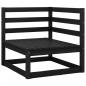 Preview: 3-tlg. Garten-Lounge-Set Schwarz Massivholz Kiefer
