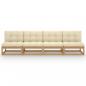 Preview: 4-Sitzer-Gartensofa mit Kissen Kiefer Massivholz