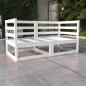 Preview: ARDEBO.de - Gartensofa 2-Sitzer Weiß Massivholz Kiefer