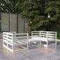 Preview: ARDEBO.de - 5-tlg. Garten-Lounge-Set Weiß Kiefer Massivholz