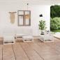 Preview: ARDEBO.de - 7-tlg. Garten-Lounge-Set Weiß Massivholz Kiefer
