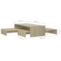 Preview: Satztisch-Set Sonoma-Eiche 100x100x26,5 cm Holzwerkstoff