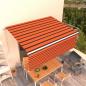 Preview: ARDEBO.de - Markise Manuell Einziehbar mit Rollo 4x3 m Orange & Braun