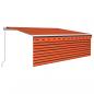 Preview: Markise Manuell Einziehbar mit Rollo 4x3 m Orange & Braun