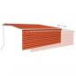 Preview: Markise Manuell Einziehbar mit Rollo 4x3 m Orange & Braun