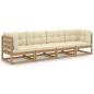 Preview: 4-Sitzer-Gartensofa mit Kissen Kiefer Massivholz
