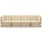 Preview: 4-Sitzer-Gartensofa mit Kissen Kiefer Massivholz