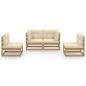 Preview: 4-tlg. Garten-Lounge-Set mit Kissen Kiefer Massivholz