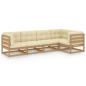 Preview: 5-tlg. Garten-Lounge-Set mit Kissen Kiefer Massivholz