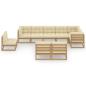 Preview: 9-tlg. Garten-Lounge-Set mit Kissen Massivholz Kiefer