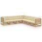 Preview: ARDEBO.de - 7-tlg Garten-Lounge-Set mit Kissen Honigbraun Massivholz Kiefer