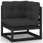 Preview: 11-tlg. Garten-Lounge-Set mit Kissen Schwarz Kiefer Massivholz