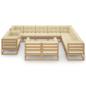 Preview: 13-tlg. Garten-Lounge-Set mit Kissen Honigbraun Massivholz