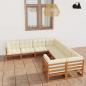 Preview: ARDEBO.de - 8-tlg Garten-Lounge-Set mit Kissen Honigbraun Massivholz Kiefer