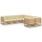 Preview: 8-tlg Garten-Lounge-Set mit Kissen Honigbraun Massivholz Kiefer
